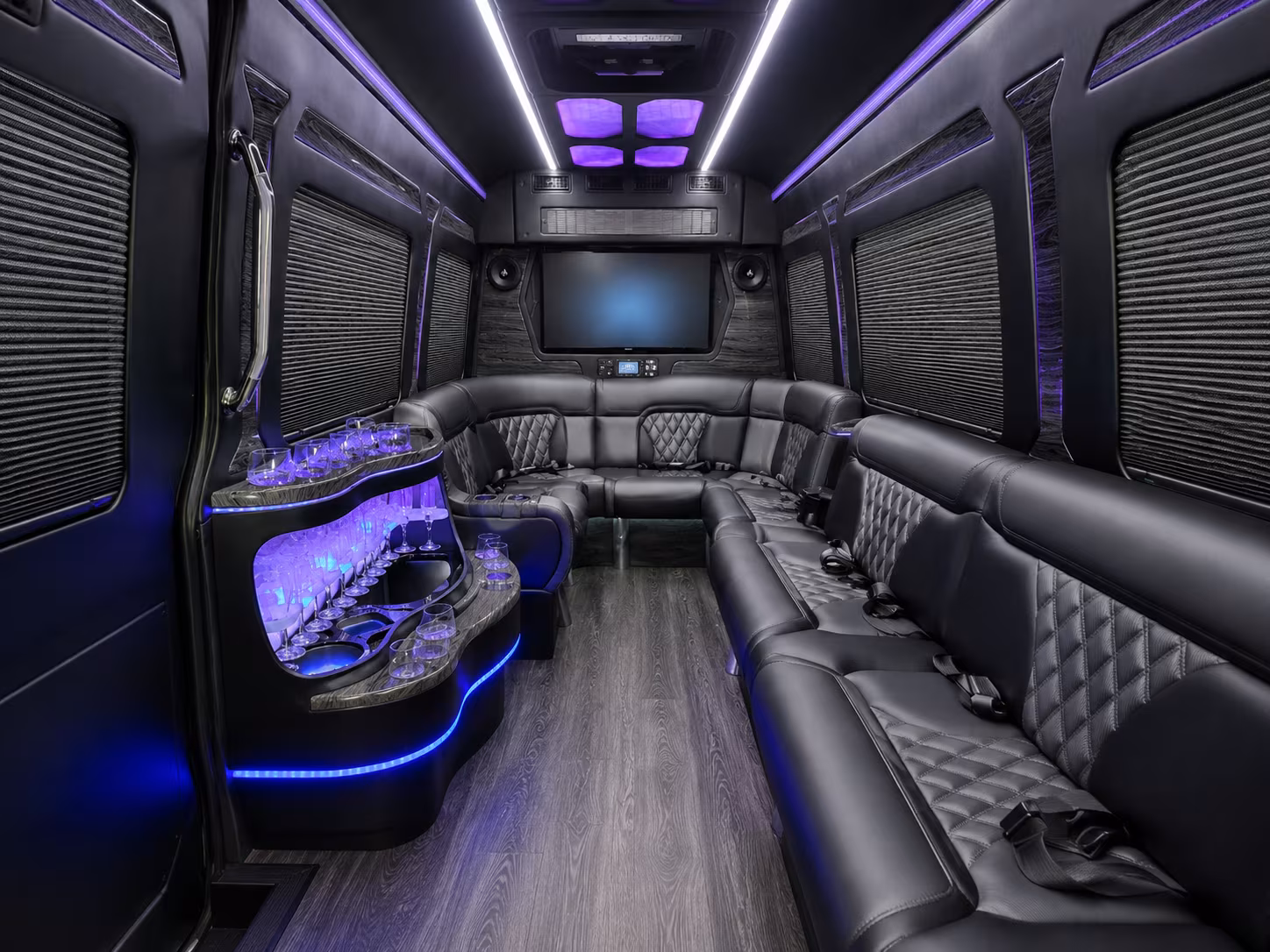 san marcos 40 passenger party bus interior